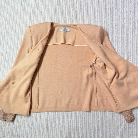 Vintage St. John Evening By Marie Gray Women's Cream Knit Blazer - Picture 3 of 9